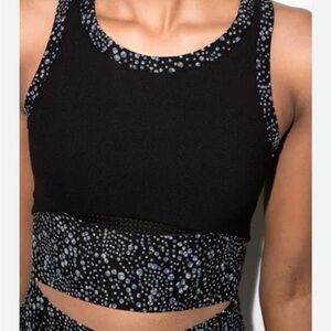 Sweaty Betty Power Blue Celestial Dot Cropped Racerback Workout Tank Top XS
